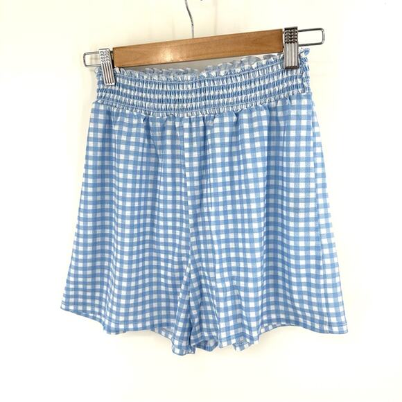 ASOS gingham flippy shorts in blue white Size US 2 - Picture 4 of 5